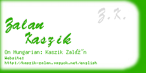 zalan kaszik business card